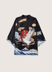 Kimono noir homme grue | Mai