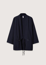 Kimono homme court minimaliste bleu marine - Coton premium-Kimikono