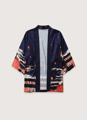 Kimono homme japon lanternes - Soie luxueuse-Kimikono