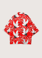 Kimono japonais coton rouge - Homme traditionnel-Kimikono