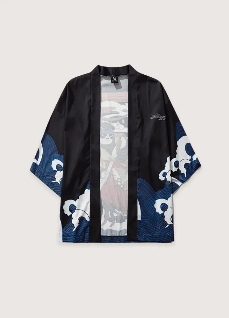 Kimono japonais homme samourai panda - Style unique-Kimikono
