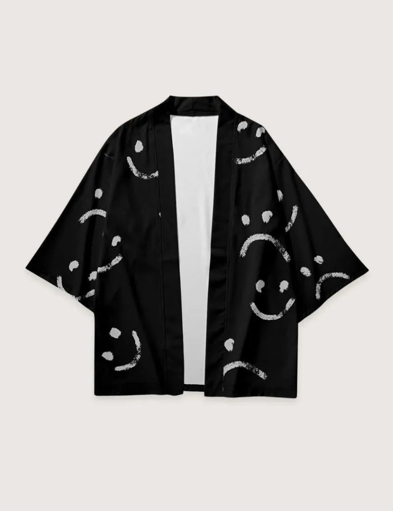 Kimono japonais noir homme - Style audacieux unique-Kimikono