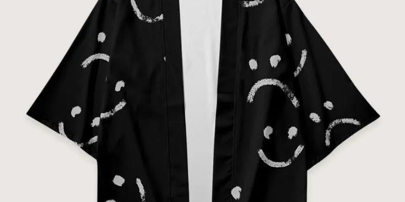 Kimono japonais noir homme - Style audacieux unique-Kimikono