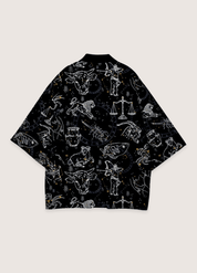 Chemise col kimono noir homme | Hoshi