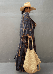 Kimono long coton gris | Hai