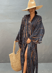Kimono long coton gris | Hai