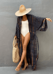 Kimono long coton gris | Hai