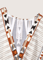 Kimono long coton ethnique beige | Toraibaru