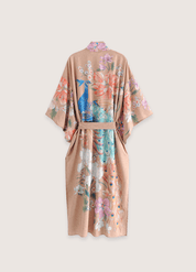 Kimono long beige traditionnel | Dentōteki