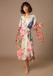 Kimono long blanc femme - Élégance traditionnelle-Kimikono