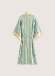Kimono long fluide bleu bohème | Ao