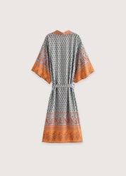 Kimono long bohème turquoise - Élégance moderne-Kimikono