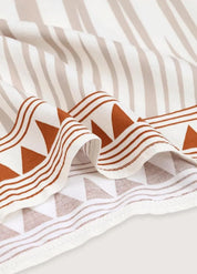 Kimono long coton ethnique beige - Bohème & chic-Kimikono
