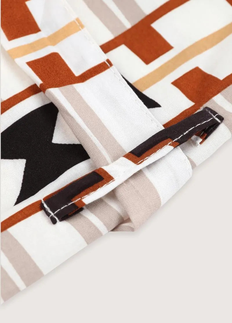 Kimono long coton ethnique beige - Bohème & chic-Kimikono