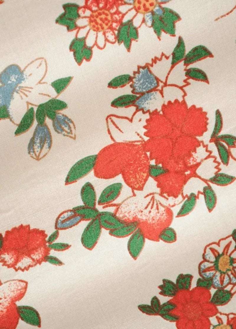 Kimono long femme bohème beige - Élégance florale-Kimikono