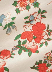 Kimono long femme bohème beige - Élégance florale-Kimikono