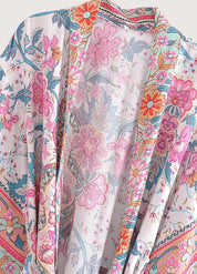 Kimono long femme été fleuri - Élégance bohème-Kimikono