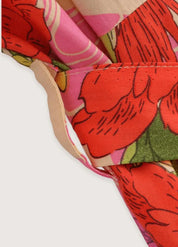 Kimono long femme rose fleuri - Élégance japonaise-Kimikono