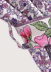 Kimono long femme violet fleuri - Élégance japonaise-Kimikono