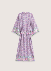 Kimono long femme violet fleuri | Fuji