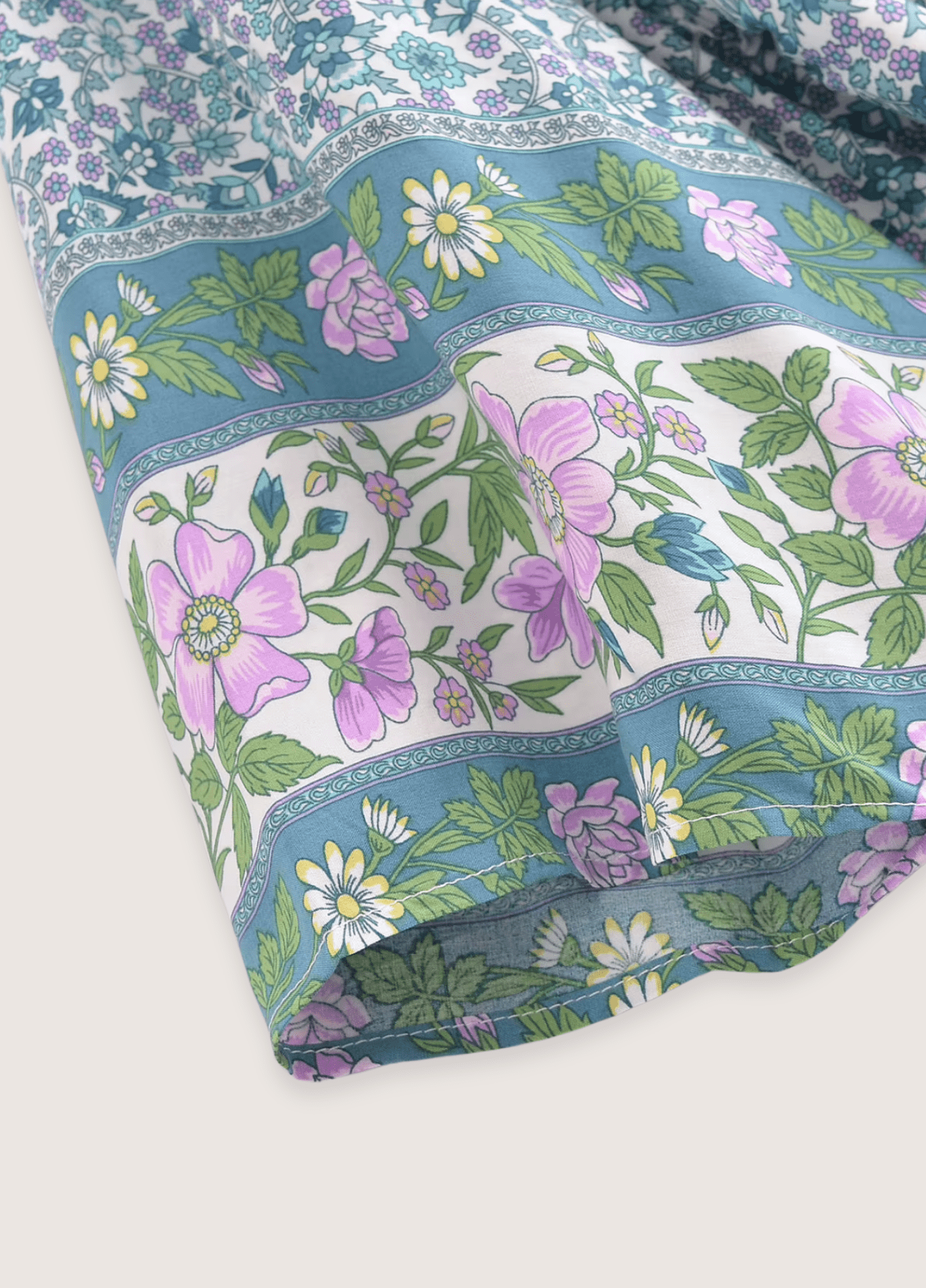 Kimono long bleu floral | Sora