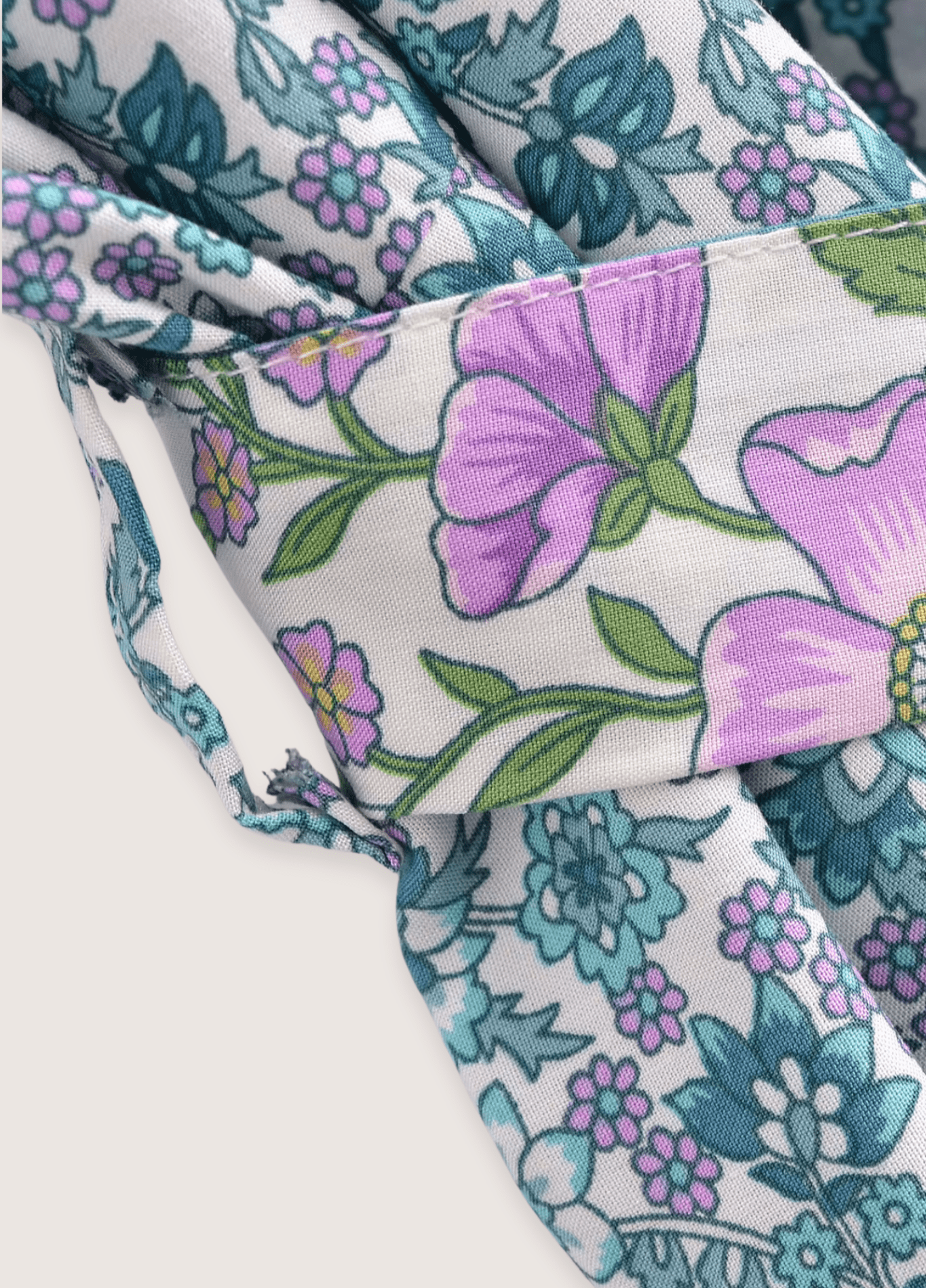 Kimono long bleu floral | Sora