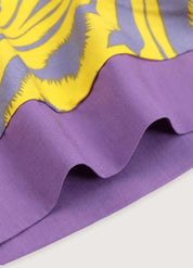 Kimono long jaune violet - Élégance orientale moderne-Kimikono