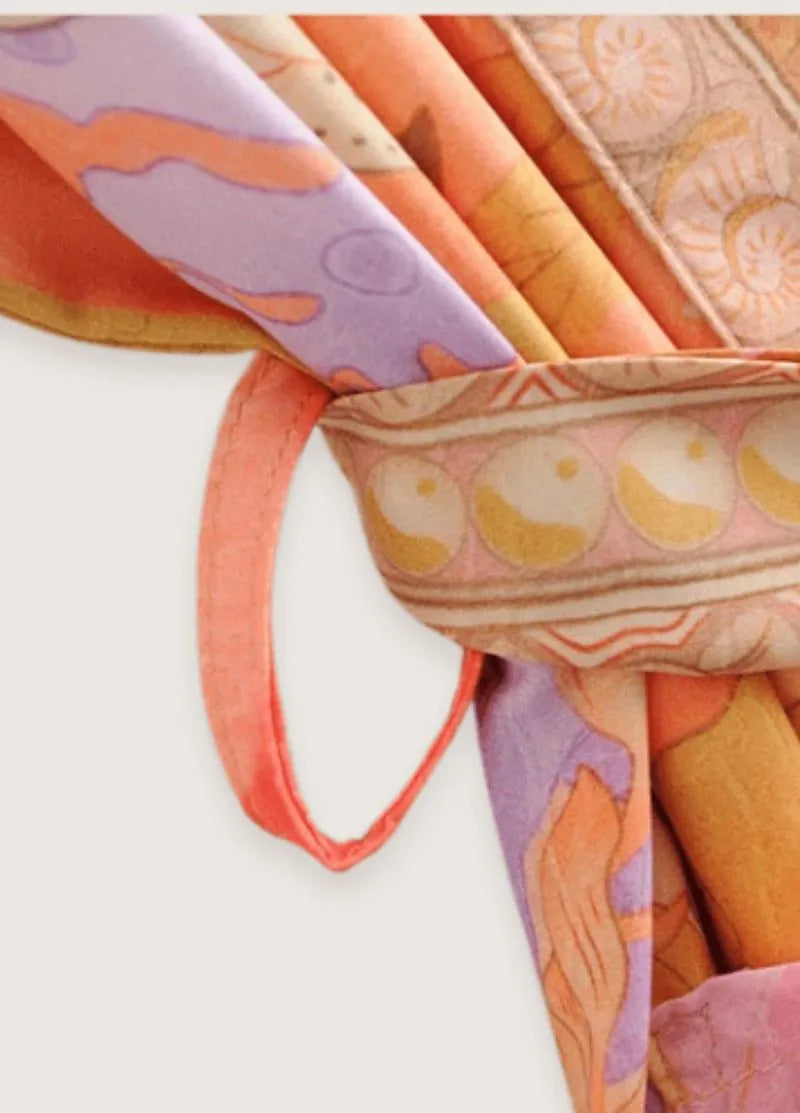 Kimono long manche orange - Élégance authentique-Kimikono