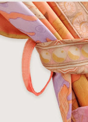 Kimono long manche orange - Élégance authentique-Kimikono