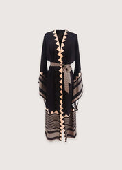Kimono long noir - Élégance & sophistication-Kimikono