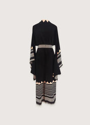 Kimono long noir - Élégance & sophistication-Kimikono
