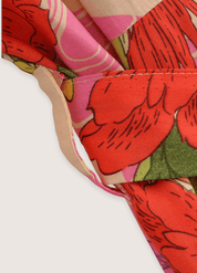 Kimono long femme rose fleuri | Botan