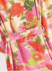 Kimono long femme rose fleuri | Botan