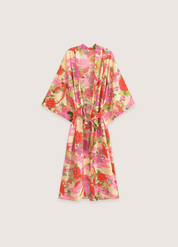 Kimono long femme rose fleuri | Botan