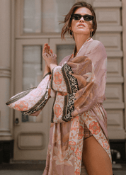 Kimono long rose bohème | Boho