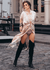 Kimono long rose bohème | Boho