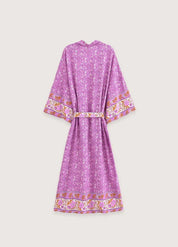 Kimono long rose floral - Élégance japonaise femme-Kimikono