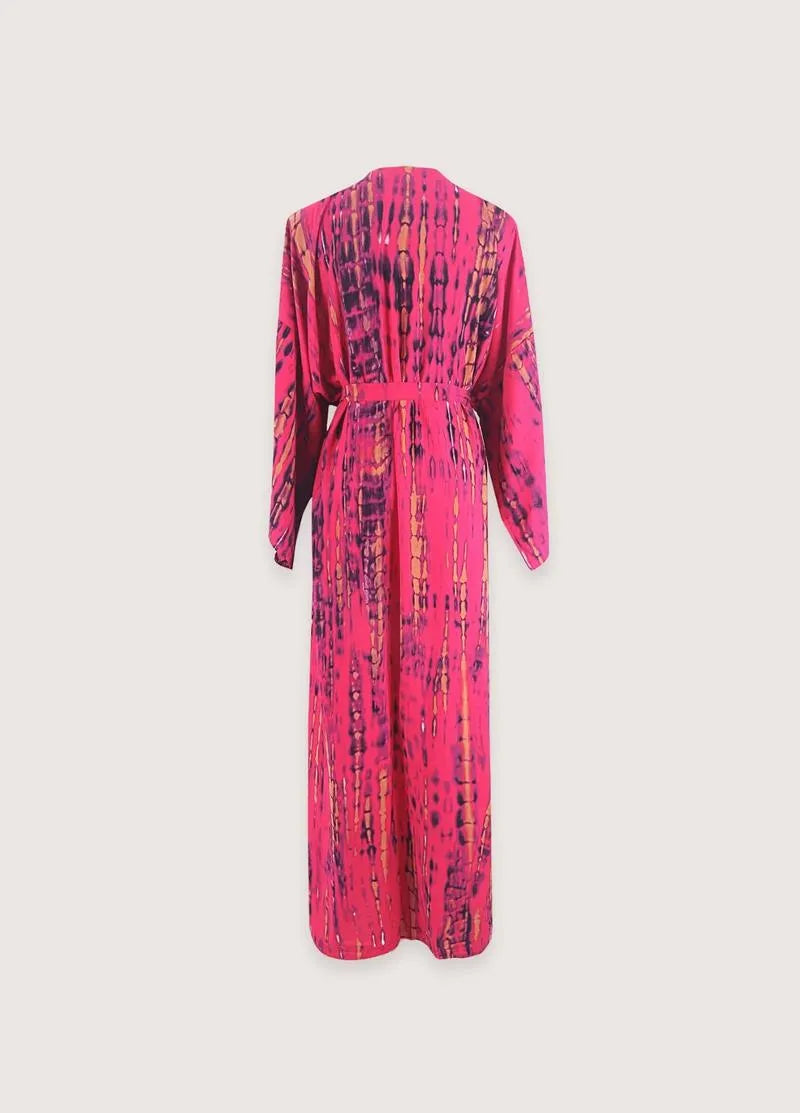 Kimono long rose fuchsia - Style authentique femme-Kimikono