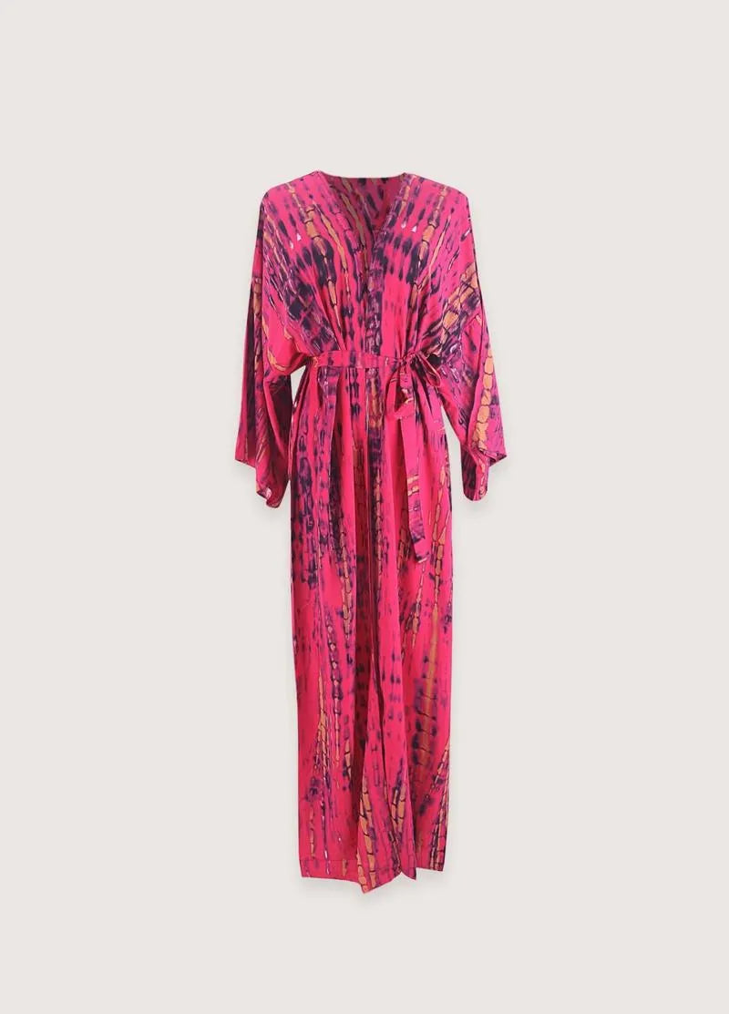 Kimono long rose fuchsia - Style authentique femme-Kimikono
