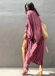 Kimono long rose - Élégance bohème & féminine-Kimikono