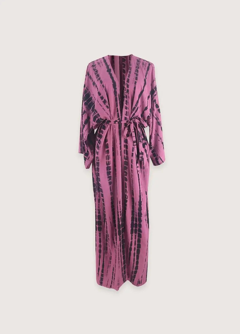 Kimono long rose - Élégance bohème & féminine-Kimikono