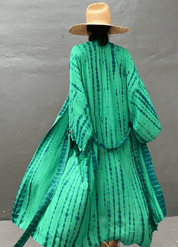 Kimono long bohème vert | Midori