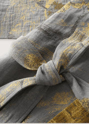 Kimono robe de chambre homme gris - Satin luxueux-Kimikono