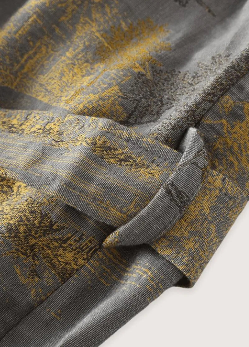 Kimono robe de chambre homme gris - Satin luxueux-Kimikono