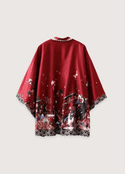 Kimono rouge homme mystique - Élégance japonaise-Kimikono