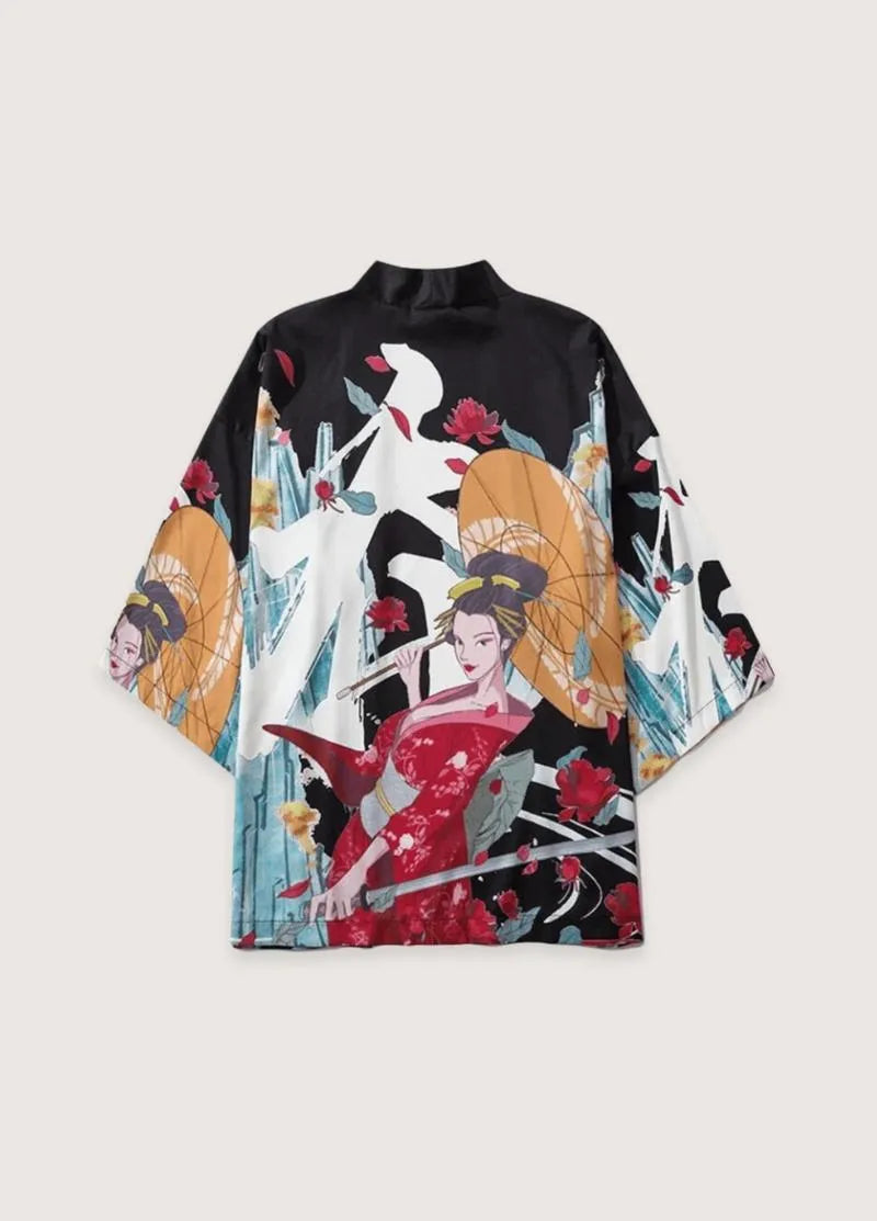 Kimono samourai homme - Noir authentique élégant-Kimikono