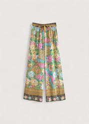 Pantalon kimono bohème paon - Fluide & élégant-Kimikono