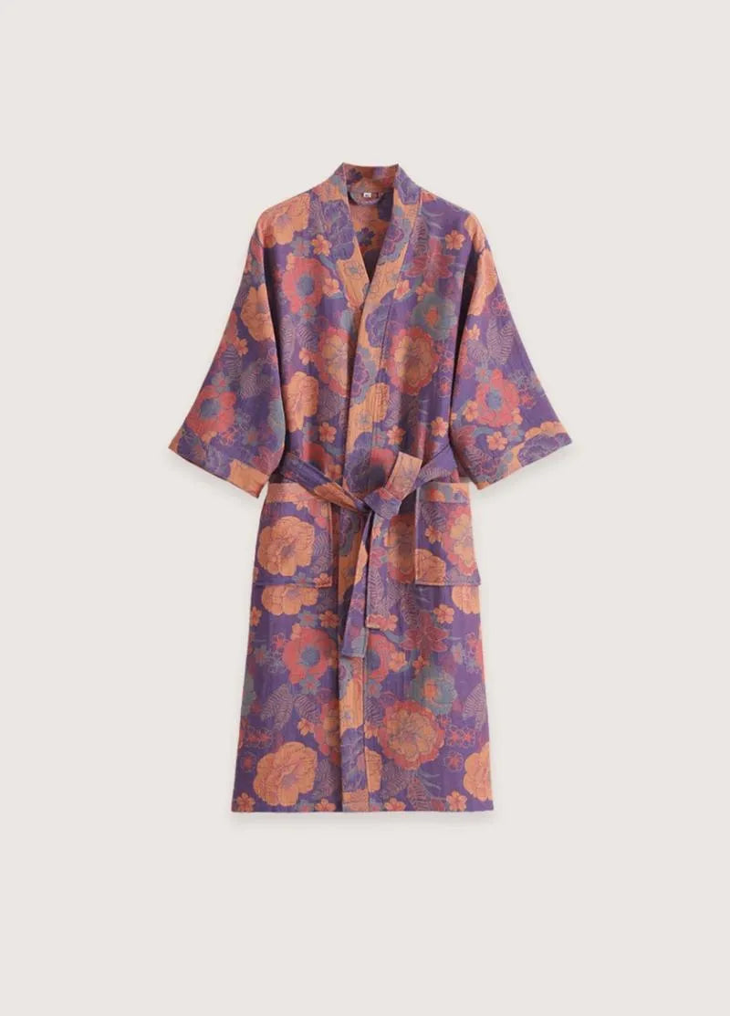 Peignoir de bain kimono femme fleuri - Élégance zen-Kimikono