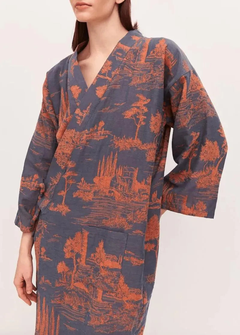 Peignoir kimono coton femme - Style japonais chic-Kimikono