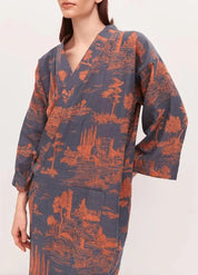 Peignoir kimono coton femme - Style japonais chic-Kimikono